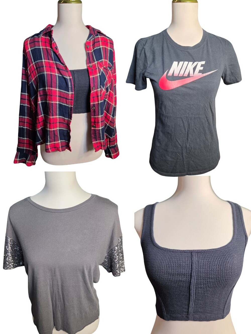 American Eagle • Nike • Forever 21 - 4-Piece Top Bundle | Women's Small